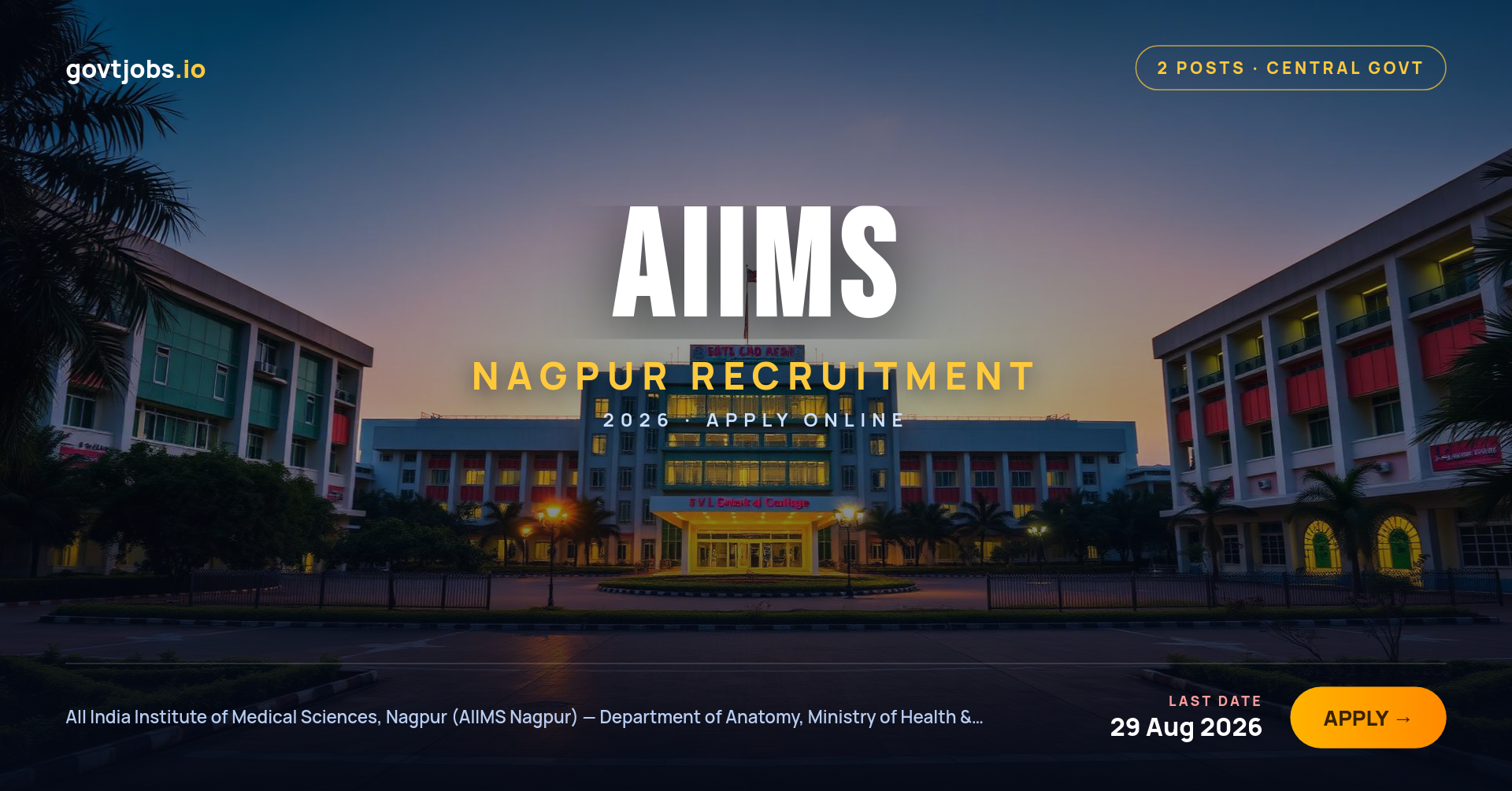 AIIMS Nagpur Recruitment 2026 — Project Research Scientist-I & Project Technical Support-I