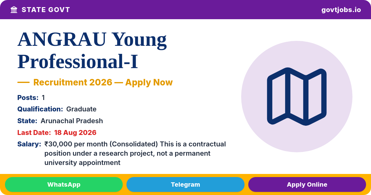 ANGRAU Young Professional-I 2026 — 1 Post, Walk-in 18 Aug