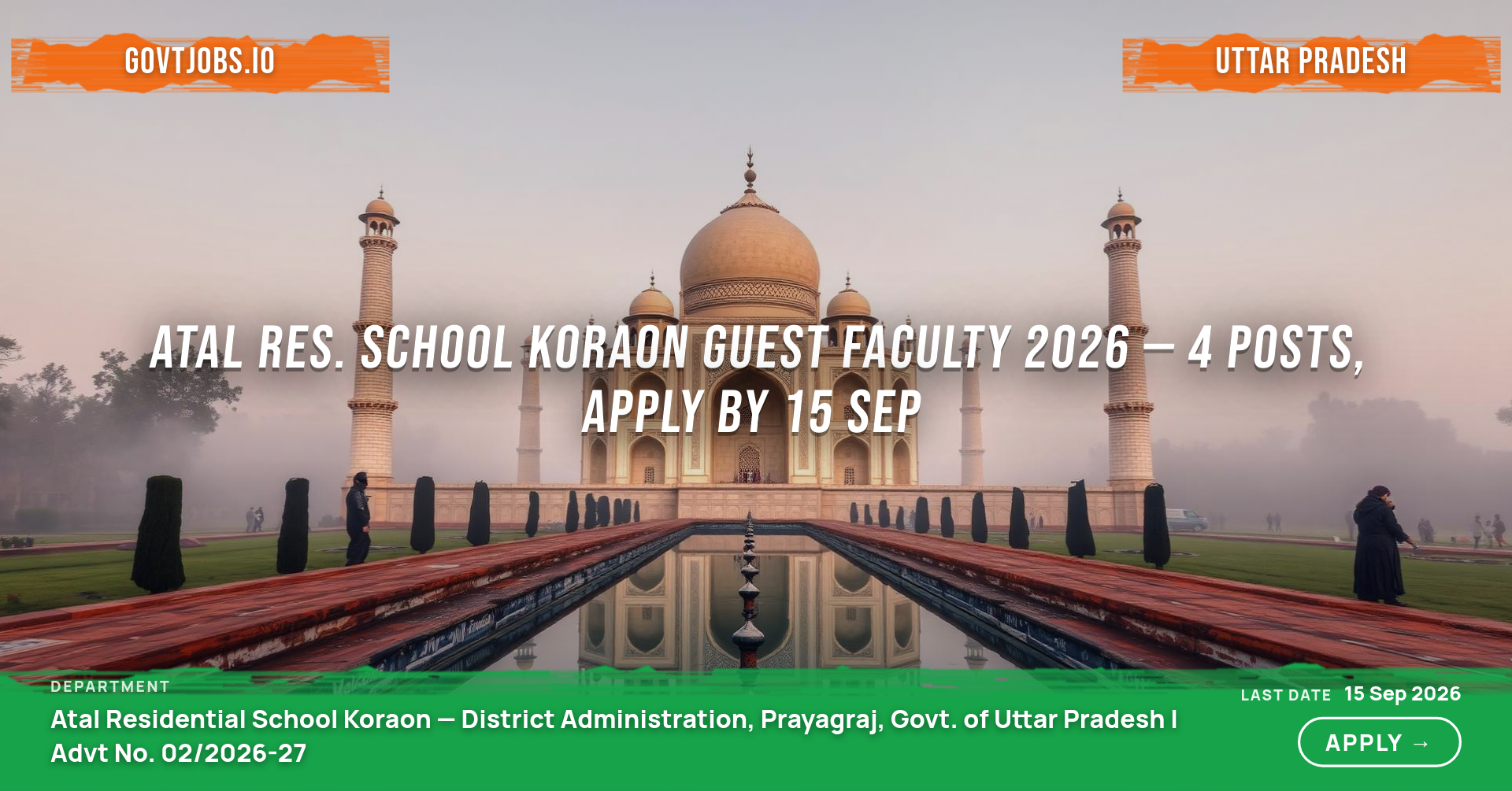 Atal Res. School Koraon Guest Faculty 2026 — 4 Posts, Apply by 15 Sep