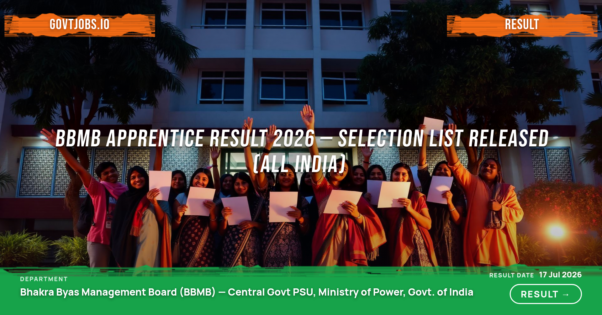 BBMB Apprentice Result 2026 — Selection List Released (All India)