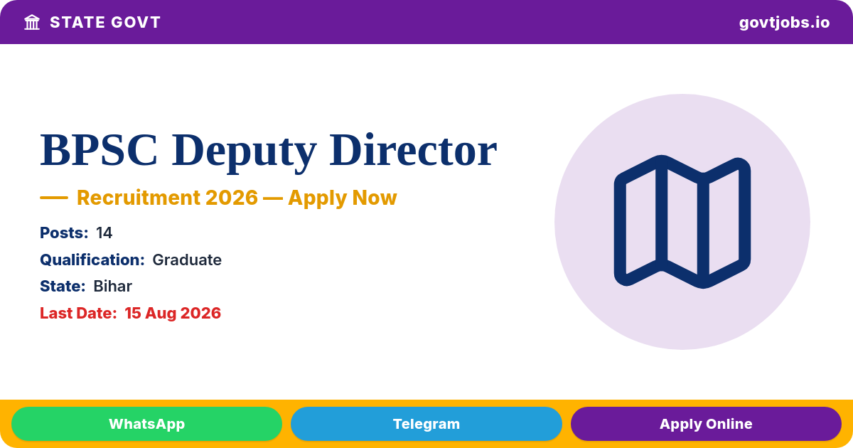 BPSC Deputy Director (Fire Services) Recruitment 2026 — 14 Posts, Apply by 15 Aug (Bihar)