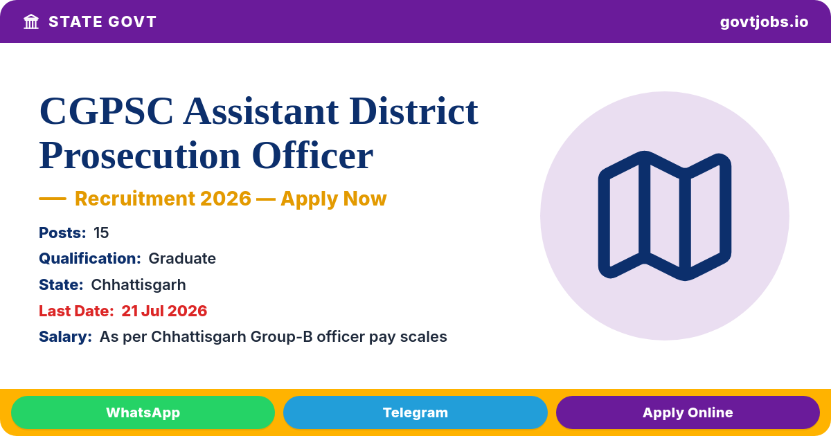 CGPSC Assistant District Prosecution Officer 2026 — Chhattisgarh (15 Posts)