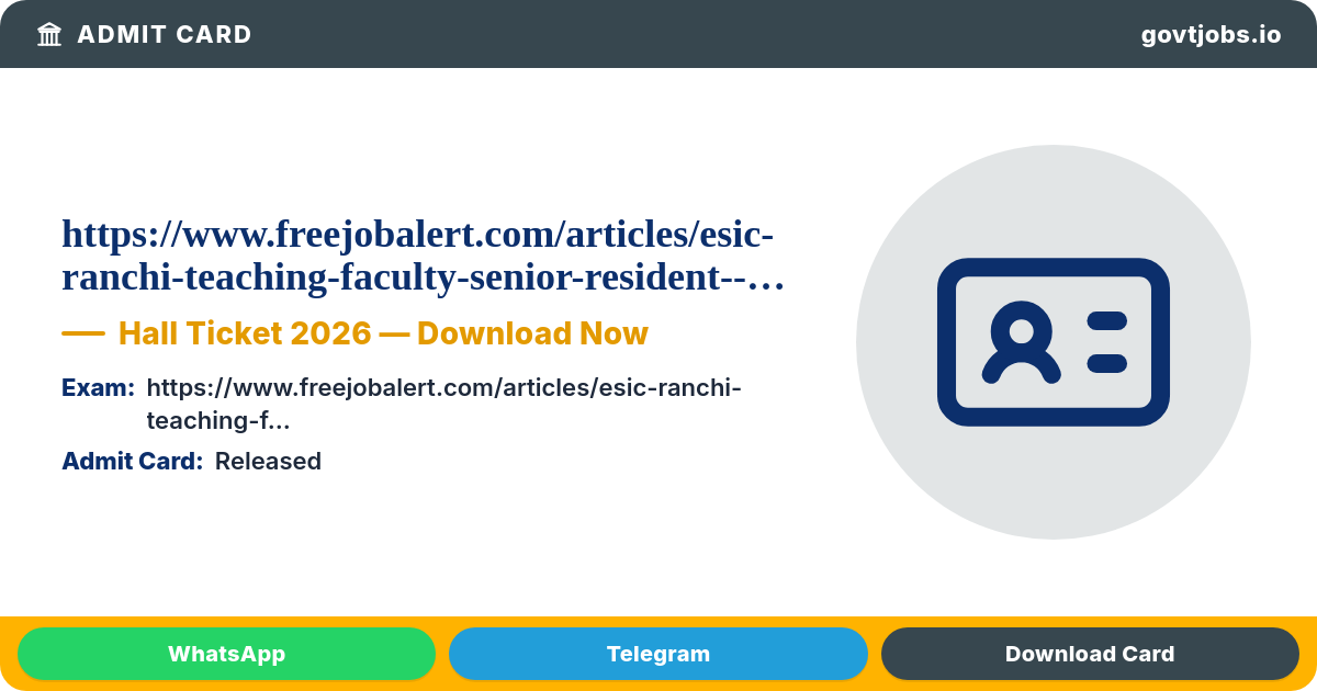 https://www.freejobalert.com/articles/esic-ranchi-teaching-faculty-senior-resident-recruitment-2026-3061500