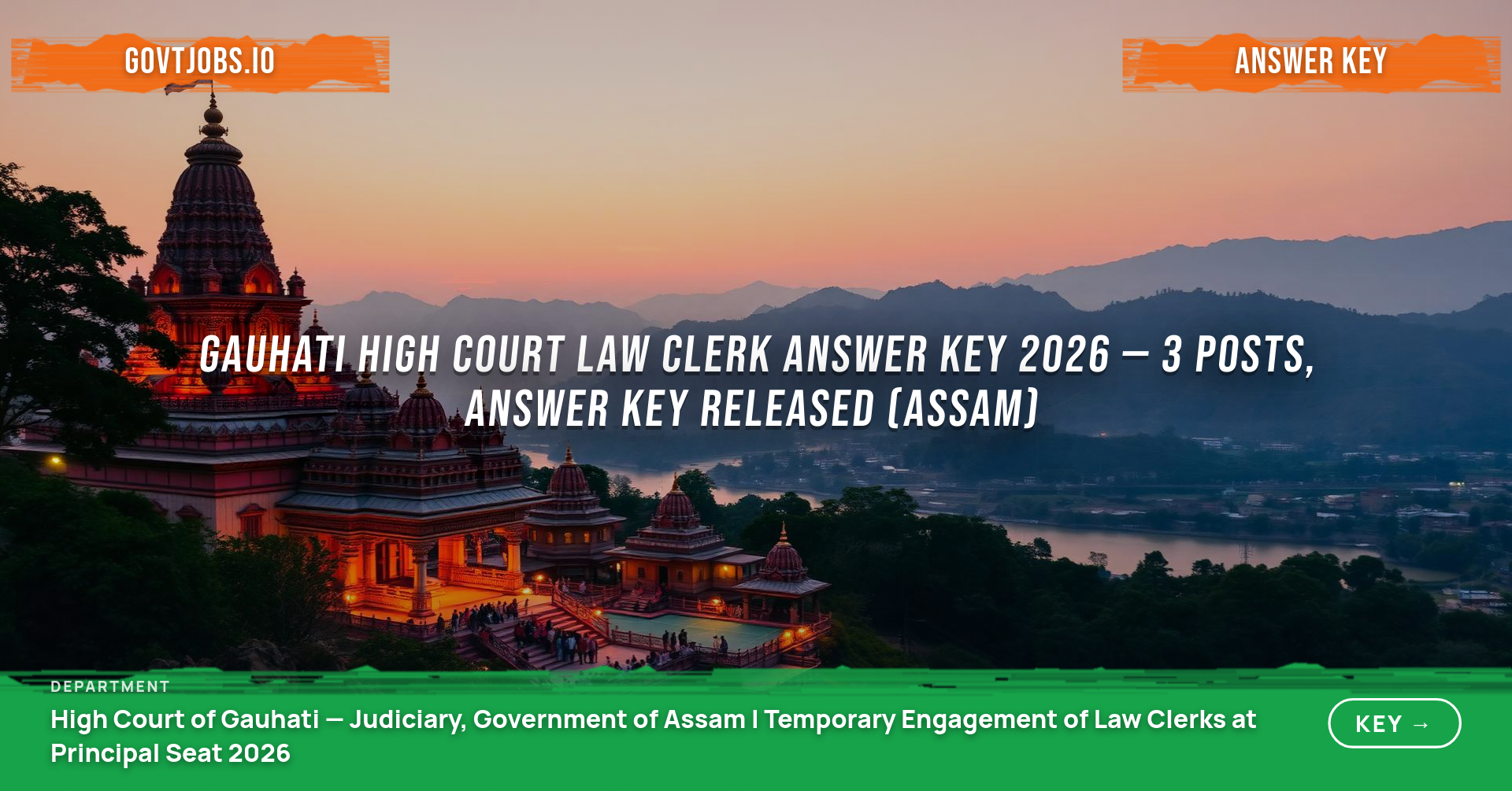 Gauhati High Court Law Clerk Answer Key 2026 — 3 Posts, Answer Key Released (Assam)
