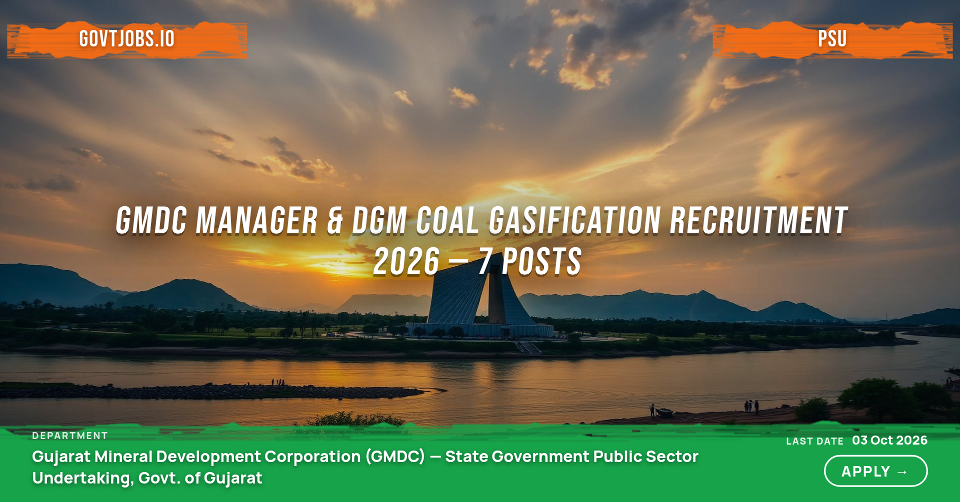 GMDC Manager & DGM Coal Gasification Recruitment 2026 — 7 Posts