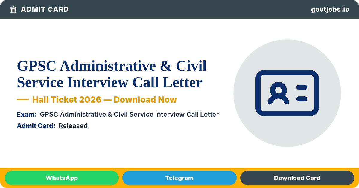 GPSC Administrative & Civil Service Interview Call Letter 2026 — Advt 47/2023-24, Phase 8 (Gujarat)