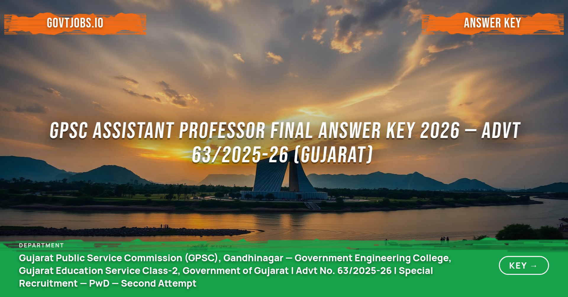 GPSC Assistant Professor Final Answer Key 2026 — Advt 63/2025-26 (Gujarat)