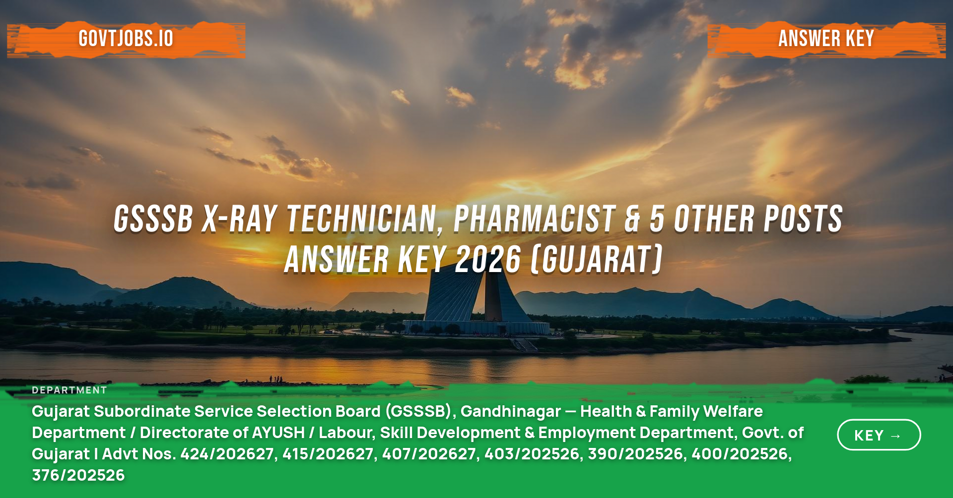 GSSSB X-Ray Technician, Pharmacist & 5 Other Posts Answer Key 2026 (Gujarat)