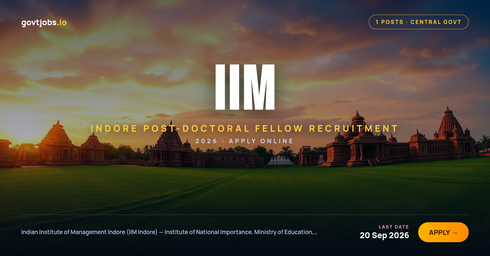 IIM Indore Post-Doctoral Fellow (PDF) Marketing Recruitment 2026