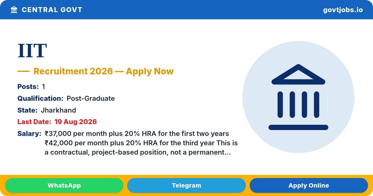 IIT (ISM) Dhanbad ANRF JRF 2026 — 1 Post, 19 Aug