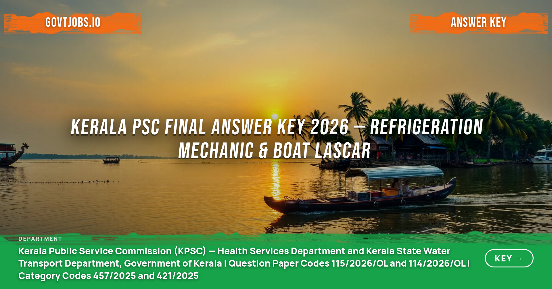 Kerala PSC Final Answer Key 2026 — Refrigeration Mechanic & Boat Lascar
