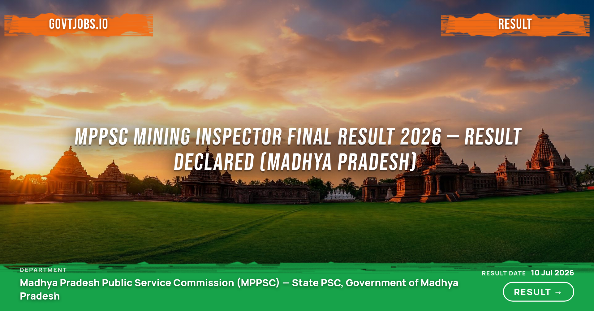 MPPSC Mining Inspector Final Result 2026 — Result Declared (Madhya Pradesh)