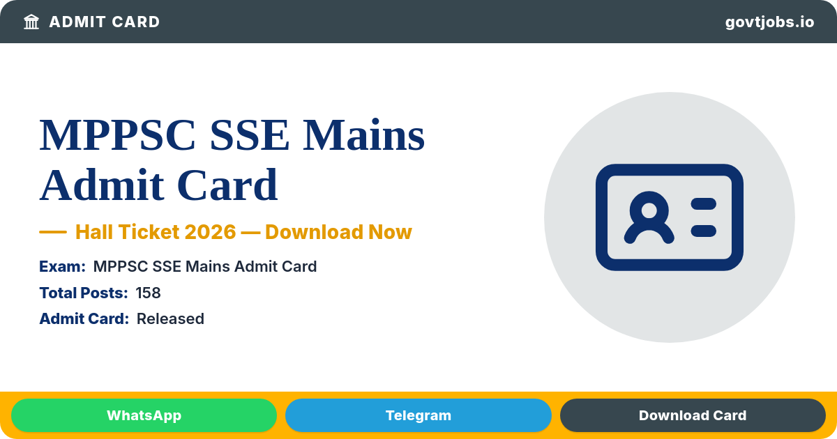 MPPSC SSE Mains Admit Card 2026 — Exam 08–13 Aug (Madhya Pradesh)