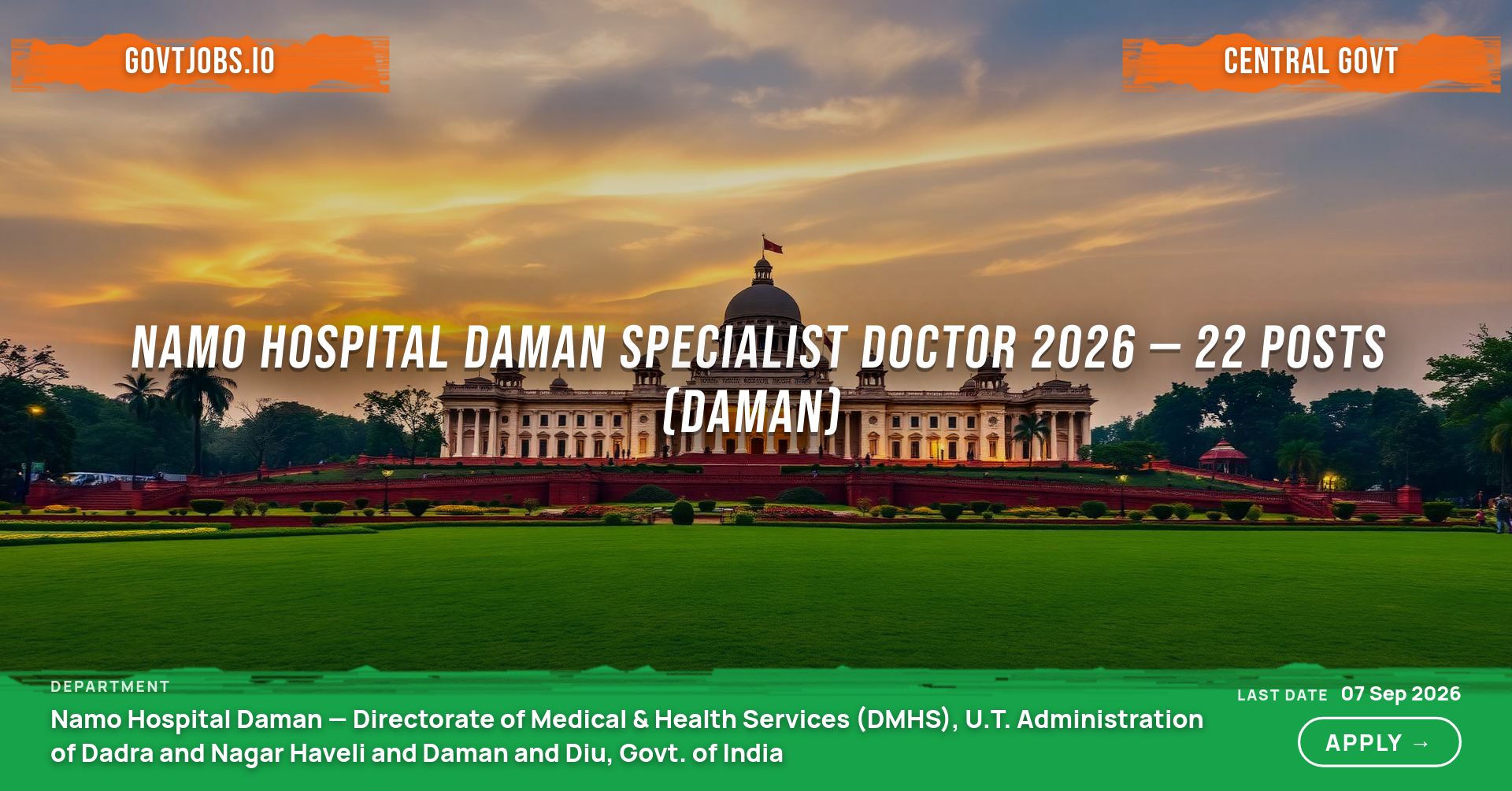 Namo Hospital Daman Specialist Doctor 2026 — 22 Posts (Daman)