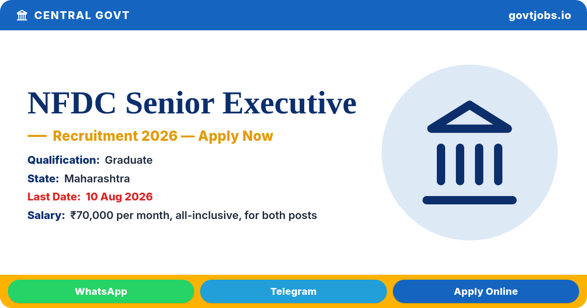 NFDC Senior Executive Recruitment 2026 — Gala Premier & Red Carpet, Apply by 10 Aug (Maharashtra)