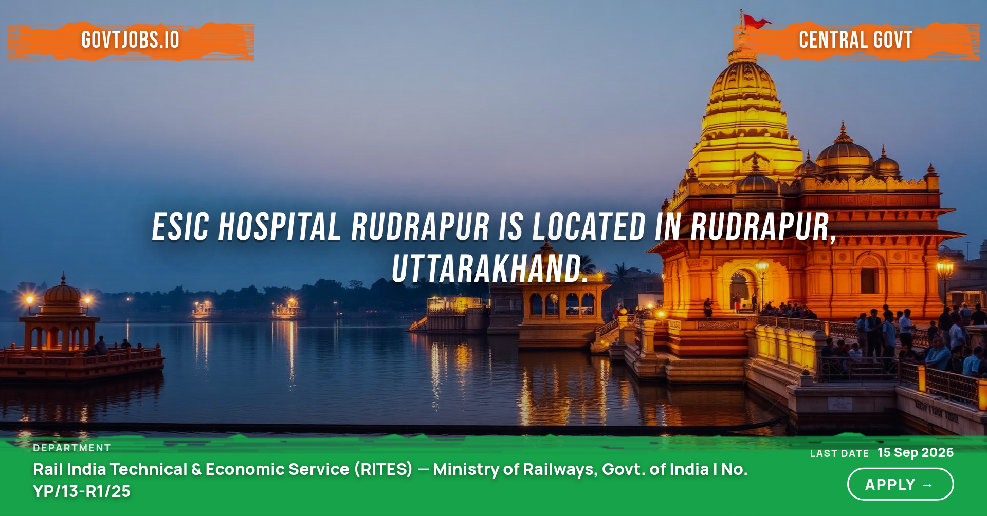 ESIC Hospital Rudrapur is located in Rudrapur, Uttarakhand.