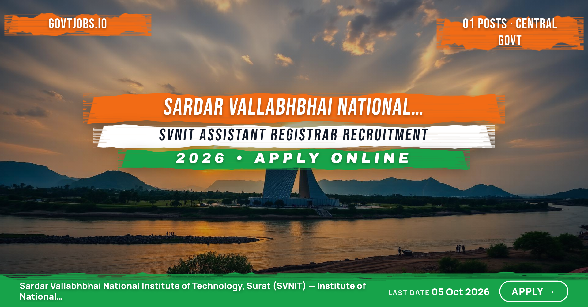 SVNIT Assistant Registrar Recruitment 2026 — 1 Post