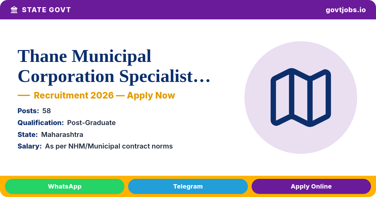 Thane Municipal Corporation Specialist Doctor Walk-in 2026 — Maharashtra (58 Posts