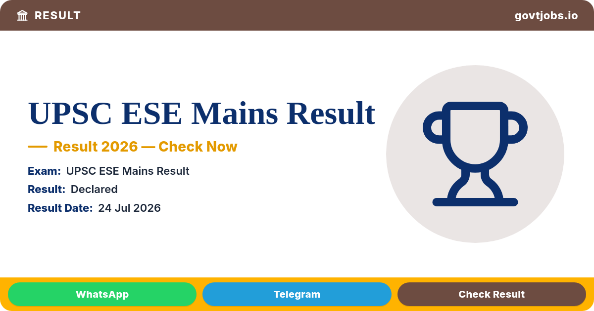 UPSC ESE Mains Result 2026 — Engineering Services Written Result Out