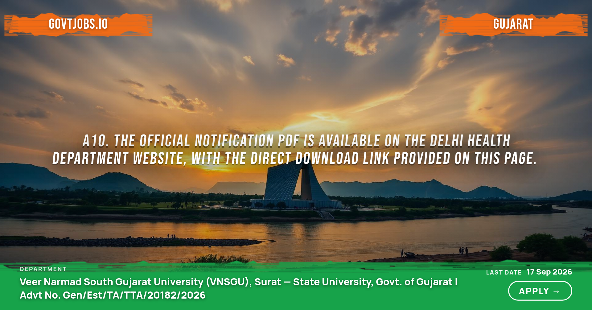 A10. The official notification PDF is available on the Delhi Health Department website, with the direct download link provided on this page.