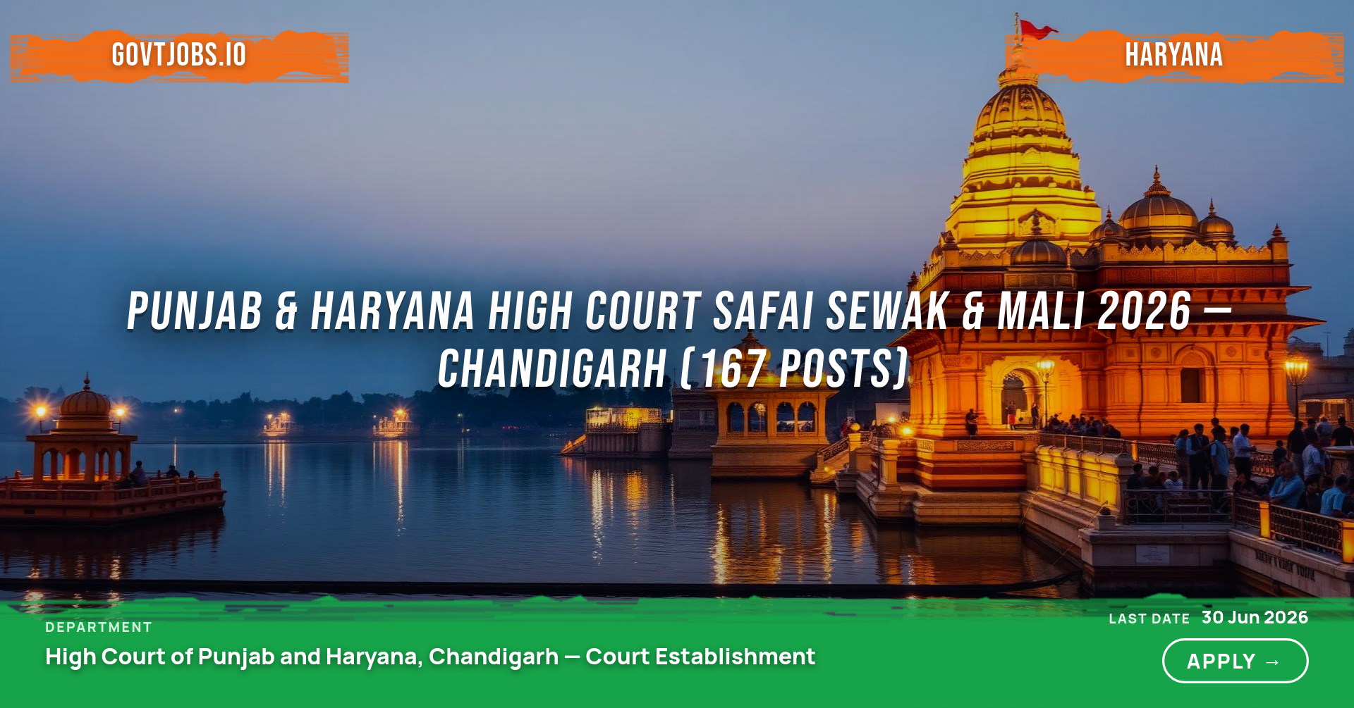 Punjab & Haryana High Court Safai Sewak & Mali 2026 — Chandigarh (167 ...